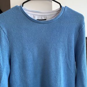 Blue Ribbed Zara Sweater for Men in Size M